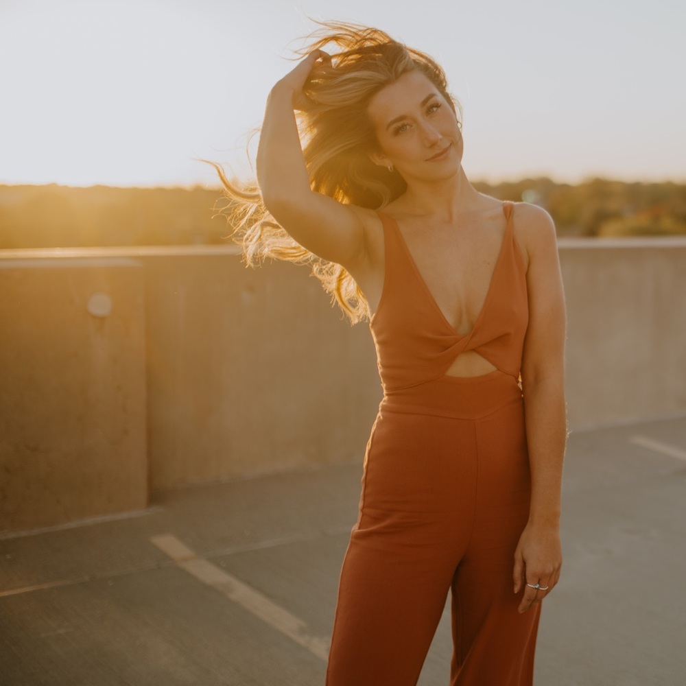 Abercrombie & Fitch Cut out twist rust jumpsuit